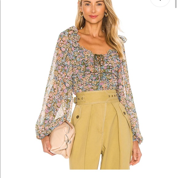 free people mabel printed blouse